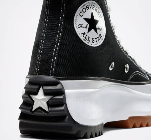 Converse Run Star Hike Platform High Tops Shoes Black / White | CV-214CBV