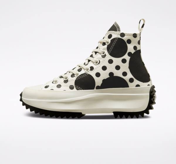 Converse Run Star Hike Platform Polka Dots High Tops Shoes Black | CV-320PWD