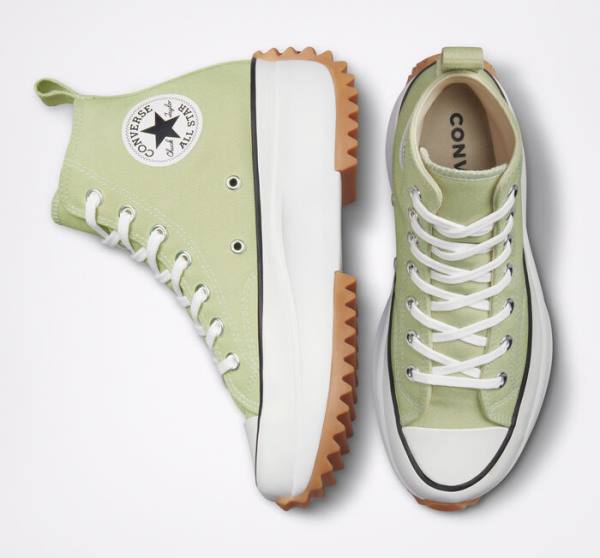 Converse Run Star Hike Platform Seasonal Color High Tops Shoes Olive / Black / White | CV-589KRV