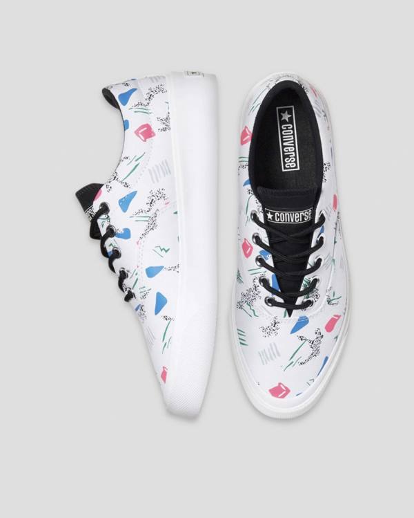 Converse Skid Grip 80s Archive Print Low Tops Shoes White | CV-871RGE