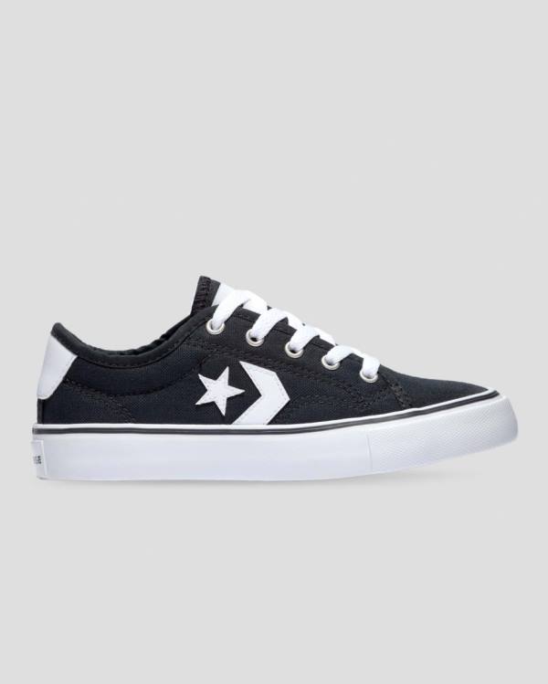 Converse Star Replay Webbed Canvas Low Tops Shoes Black | CV-651QOH