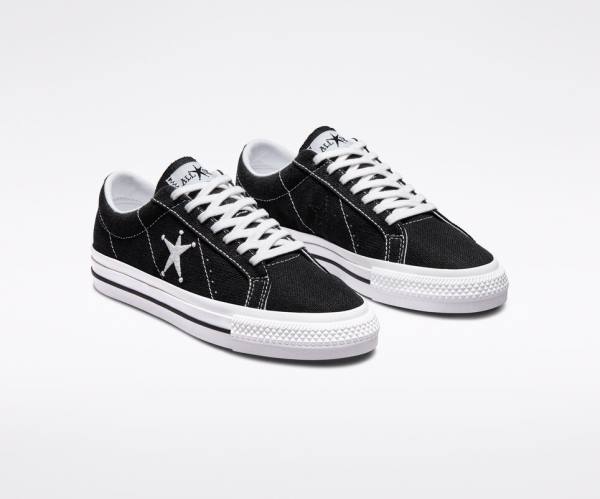 Converse Stussy One Star Low Tops Shoes Black / White | CV-402ILY