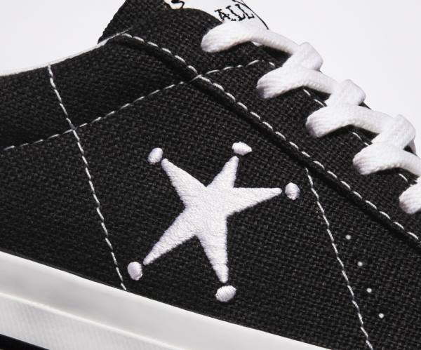 Converse Stussy One Star Low Tops Shoes Black / White | CV-718FRH